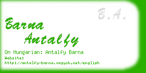 barna antalfy business card